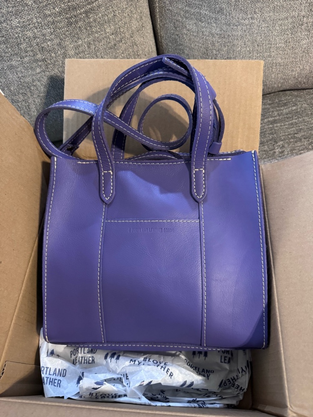 🦄 Portland Leather Lola Zip Tote Bag in Morning Glory